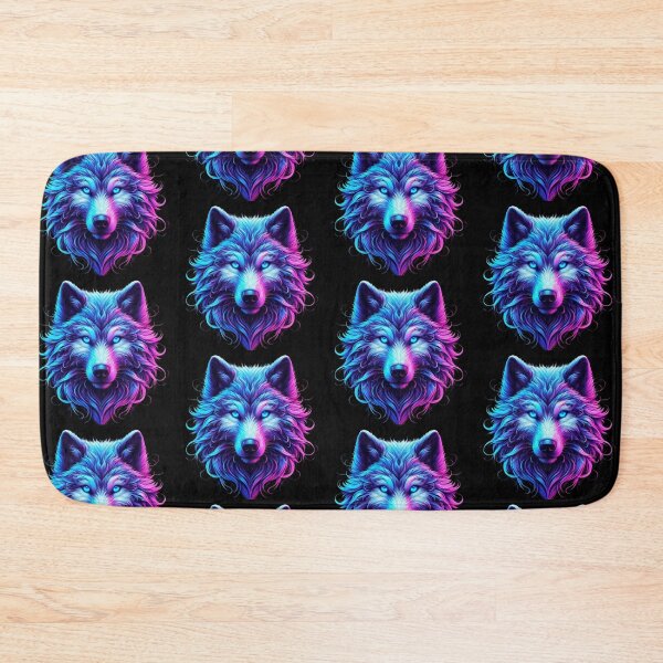 Item preview, Neon Alpha Wolf – Vibrant Synthwave Lone Wolf Art designed and sold by Dogandesighn.