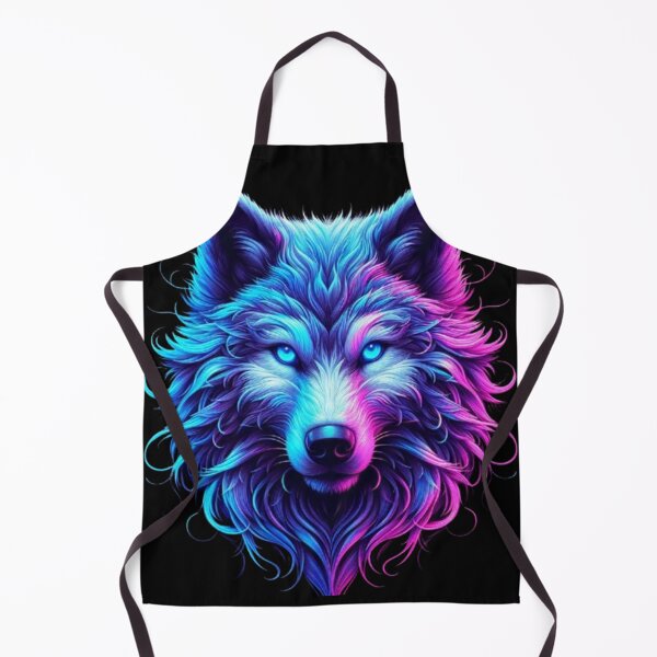 Item preview, Neon Alpha Wolf – Vibrant Synthwave Lone Wolf Art designed and sold by Dogandesighn.