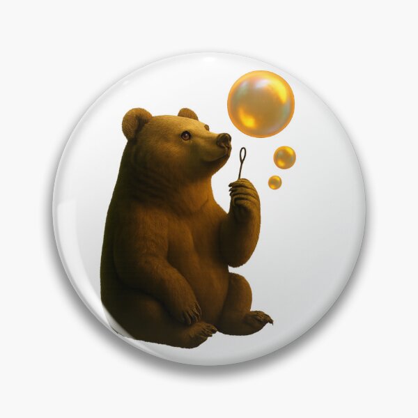 Item preview, Curious Bear Blowing Bubbles – Whimsical Art designed and sold by MIArt Studio.