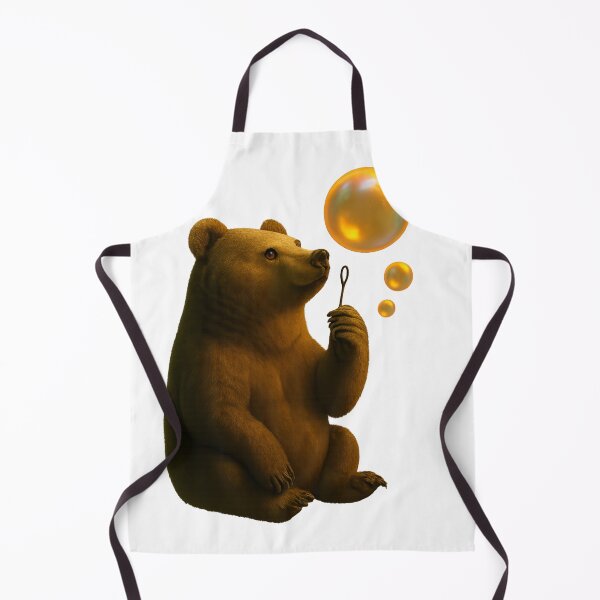 Item preview, Curious Bear Blowing Bubbles – Whimsical Art designed and sold by MIArt Studio.