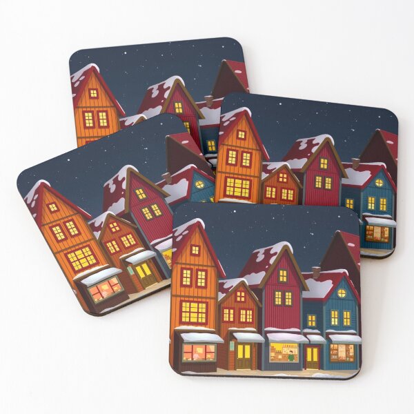Item preview,  Snowy Norwegian Town at Night designed and sold by oreundici.