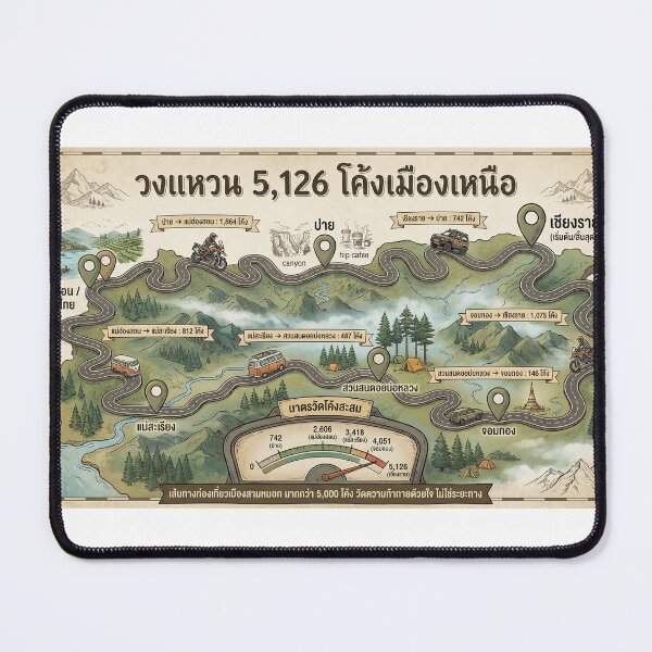Item preview, 5,126 Curves: The Ultimate Northern Thailand Road Trip Loop Design designed and sold by shikuldo7.