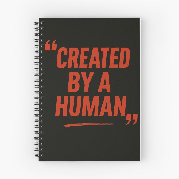 Item preview, CREATED BY A HUMAN Bold Red Quote Design – Anti-AI Statement for Creators, Artists & Designers designed and sold by Bright Nest Studio.