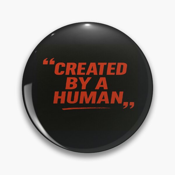 Item preview, CREATED BY A HUMAN Bold Red Quote Design – Anti-AI Statement for Creators, Artists & Designers designed and sold by Bright Nest Studio.