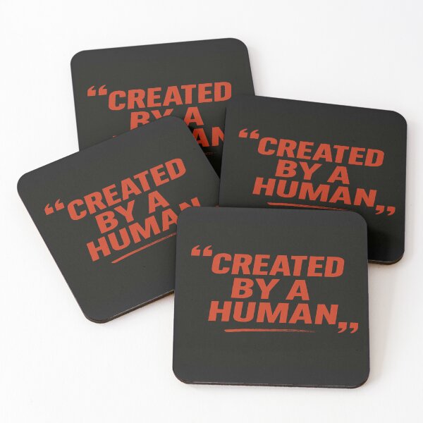 Item preview, CREATED BY A HUMAN Bold Red Quote Design – Anti-AI Statement for Creators, Artists & Designers designed and sold by Bright Nest Studio.
