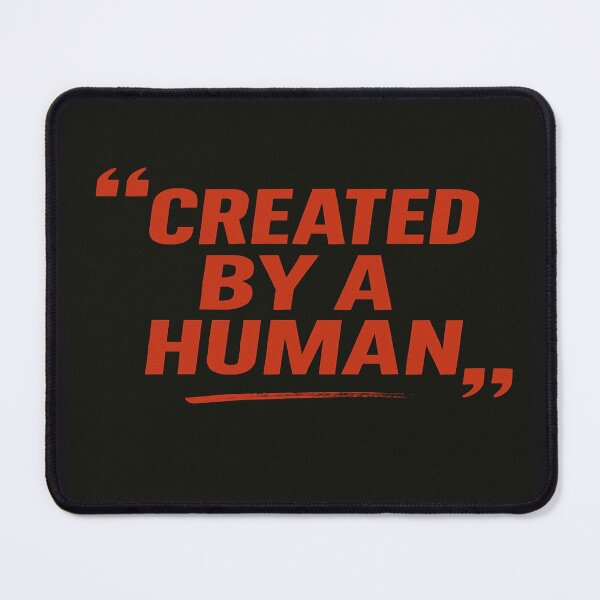 Item preview, CREATED BY A HUMAN Bold Red Quote Design – Anti-AI Statement for Creators, Artists & Designers designed and sold by Bright Nest Studio.