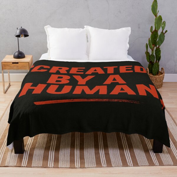 Item preview, CREATED BY A HUMAN Bold Red Quote Design – Anti-AI Statement for Creators, Artists & Designers designed and sold by Bright Nest Studio.