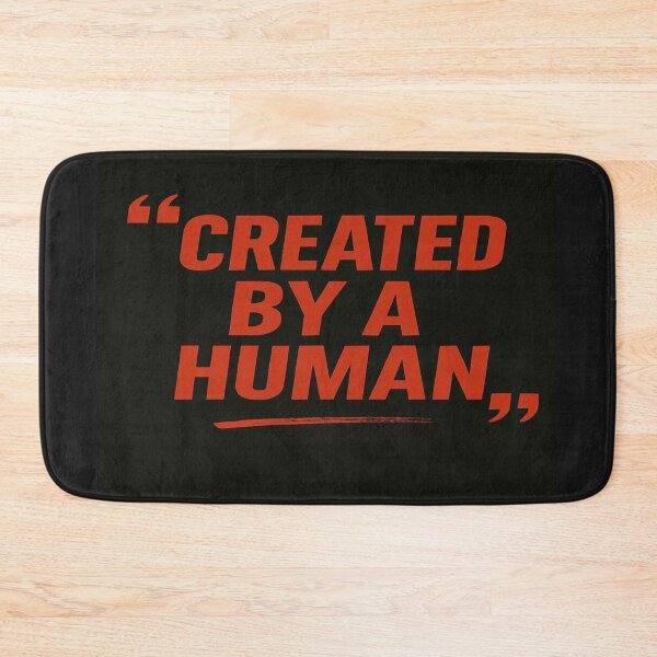 Item preview, CREATED BY A HUMAN Bold Red Quote Design – Anti-AI Statement for Creators, Artists & Designers designed and sold by Bright Nest Studio.