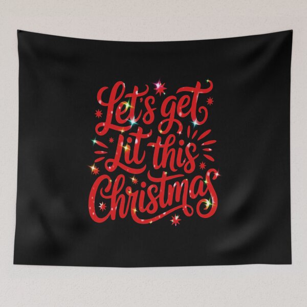 Item preview, Let’s Get Lit This Christmas Neon Typography designed and sold by creativerooney.
