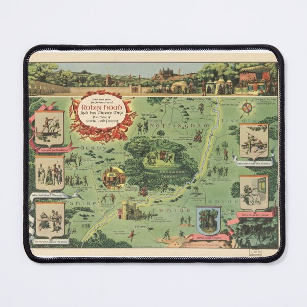 Item preview, Robin Hood and his Merry Men Pictorial Map designed and sold by NoisyNosyNancy.