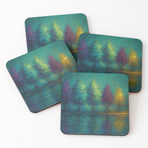 Item preview, Mystic Grove - Reflections Colorful Trees at Dusk designed and sold by Joey Santiago.