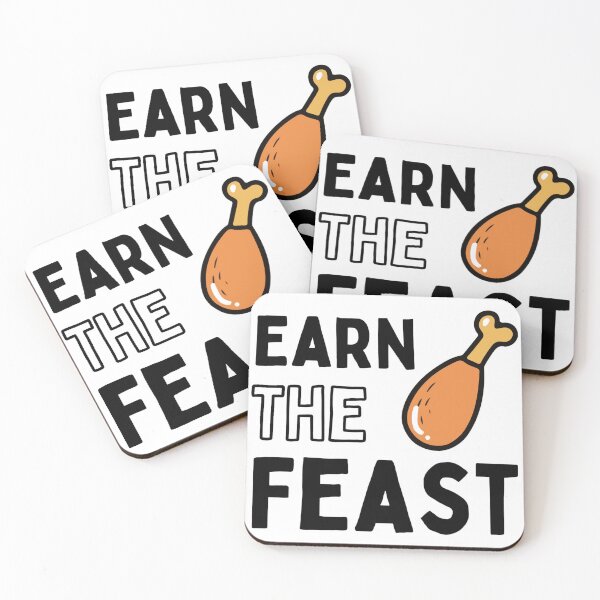 Item preview, Earn The Feast – Funny Motivation Food Quote Typography Design designed and sold by TorqueThread.