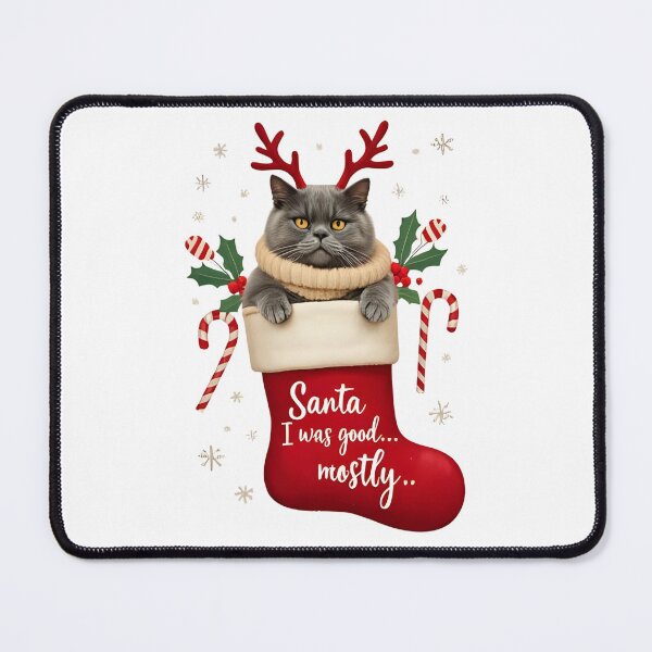 Item preview, Santa, I Was Good… Mostly – Funny Christmas Cat | Sarcastic Holiday Gift designed and sold by MiszungART.