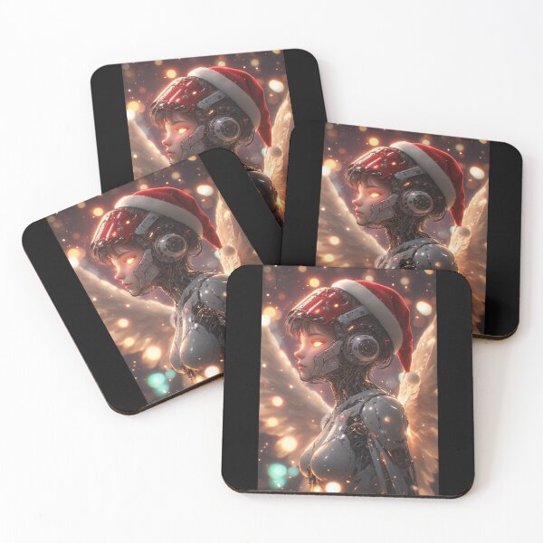 Item preview, Robot girl with Christmas hat - Realistic Anime designed and sold by ArtsJulian.