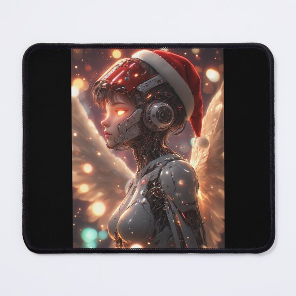 Item preview, Robot girl with Christmas hat - Realistic Anime designed and sold by ArtsJulian.