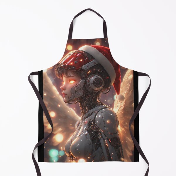 Item preview, Robot girl with Christmas hat - Realistic Anime designed and sold by ArtsJulian.