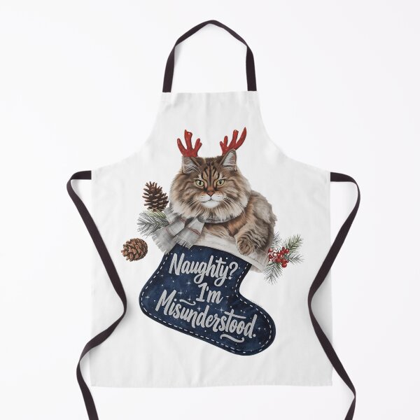 Item preview, Naughty? I’m Misunderstood – Sarcastic Christmas Cat | Ironic Holiday Gift designed and sold by MiszungART.