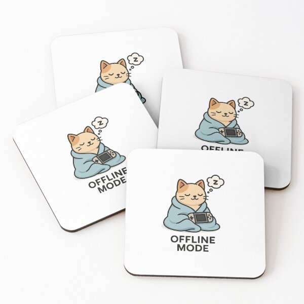Item preview, Cozy Cat Offline Mode – Cute Cozy Gamer Cat Resting designed and sold by Trend Drops Mad.