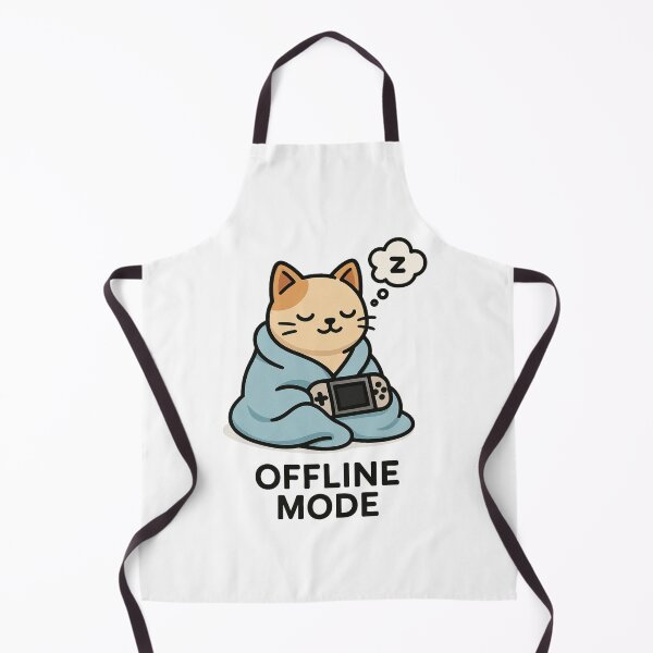 Item preview, Cozy Cat Offline Mode – Cute Cozy Gamer Cat Resting designed and sold by Trend Drops Mad.