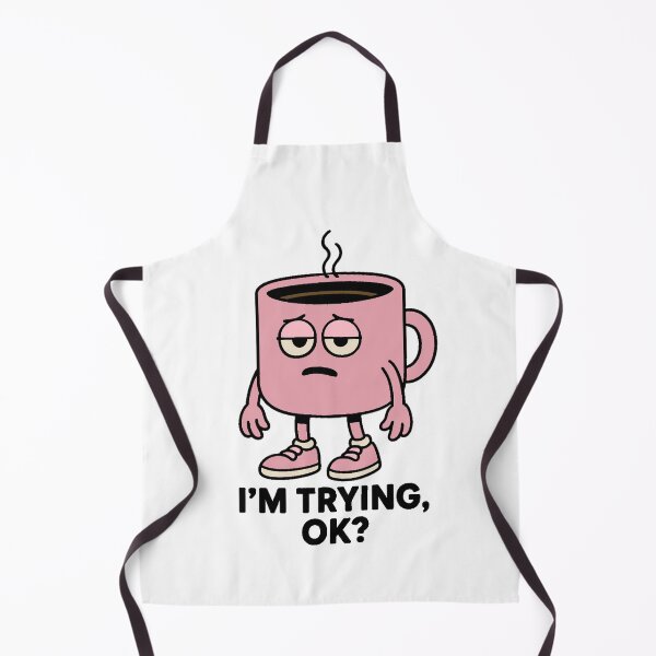 Item preview, I’m Trying OK Coffee Mug | Funny Tired Coffee Cartoon (pink edition) designed and sold by Moodzu.