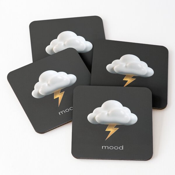 Item preview, Stormy Mood Aesthetic – 3D Cloud with Lightning Bolt on Black | Emotional Weather Art for Apparel designed and sold by Bright Nest Studio.