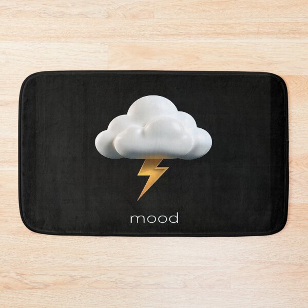 Item preview, Stormy Mood Aesthetic – 3D Cloud with Lightning Bolt on Black | Emotional Weather Art for Apparel designed and sold by Bright Nest Studio.