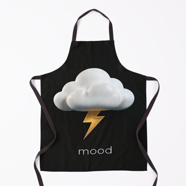 Item preview, Stormy Mood Aesthetic – 3D Cloud with Lightning Bolt on Black | Emotional Weather Art for Apparel designed and sold by Bright Nest Studio.