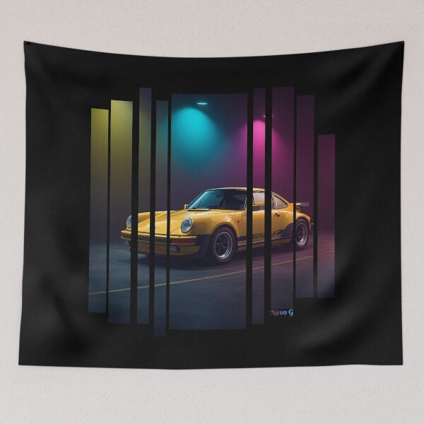 Item preview, Porsch 911 Turbo S inspired Design Vintage racing poster style, dynamic motion lines 8 designed and sold by Neon G.