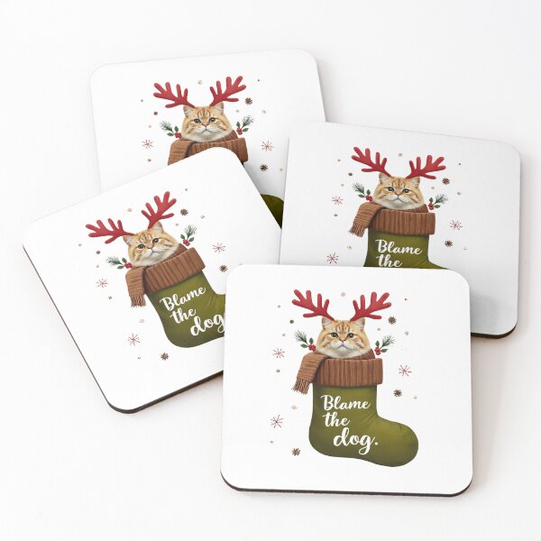 Item preview, Blame the Dog – Sarcastic Christmas Cat | Ironic Holiday Gift designed and sold by MiszungART.