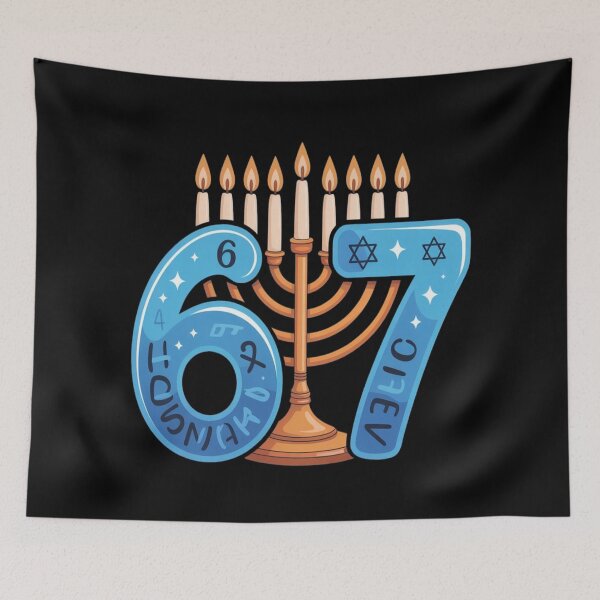 Item preview, Funny Six Seven 67 Meme Sarcastic Hanukkah tshirt designed and sold by Jacky-Design.