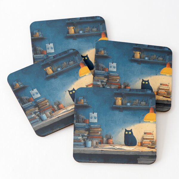 Item preview, Book Cat Night Study – Cozy Scholarly Cat Art for Readers & Cat Lovers  | Cat Lover | Book Lover | Gift idea designed and sold by VieUnique.