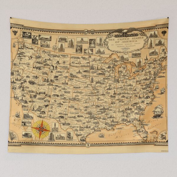 Item preview, The United States of America Pictorial Map 1935 designed and sold by NoisyNosyNancy.
