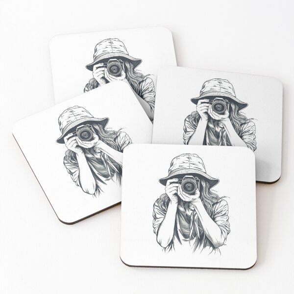 Item preview, Vintage Girl with Camera - Retro Photography Sketch designed and sold by SplashPixel.