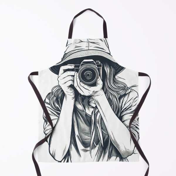 Item preview, Vintage Girl with Camera - Retro Photography Sketch designed and sold by SplashPixel.