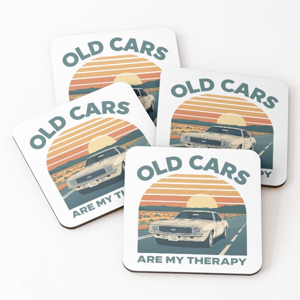 Item preview, Old Cars Are My Therapy, Retro Classic Muscle Car  designed and sold by Bada-stickers.
