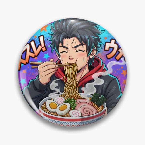 Item preview, Oishii Ramen King | Stunning Anime Boy Eating Ramen T-Shirt designed and sold by AlluraInc.