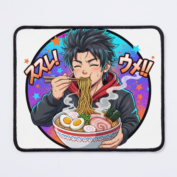 Item preview, Oishii Ramen King | Stunning Anime Boy Eating Ramen T-Shirt designed and sold by AlluraInc.