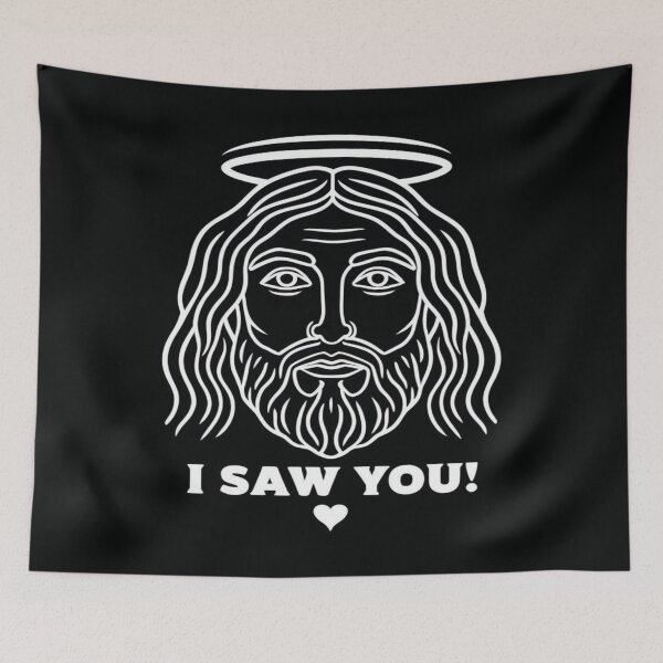 Item preview, Minimalist Jesus Face with Halo – Bold “I Saw You!” Spiritual Design for Shirts, Posters & Gifts designed and sold by Bright Nest Studio.
