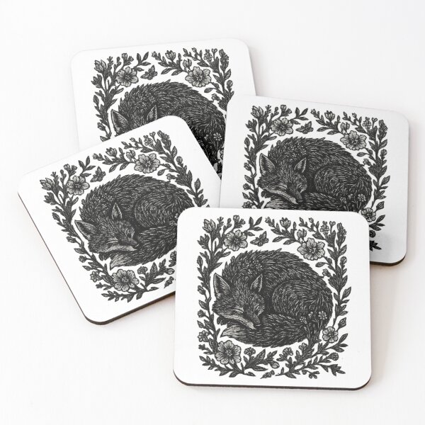 Item preview, Sleeping Fox Floral Cottagecore Woodland Illustration designed and sold by Sturdust.