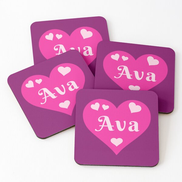 Item preview, Ava Name Pink Heart  designed and sold by Jeallan Designs.