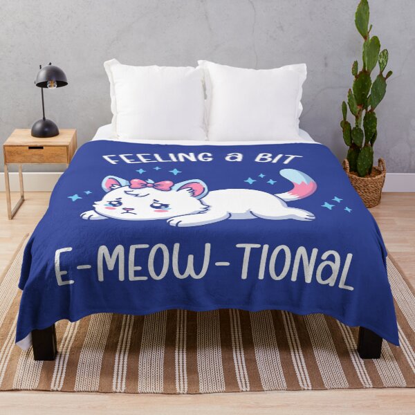Item preview, Feeling a Bit E-Meow-Tional - Cute Sad Cat Emotional Pun Illustration designed and sold by Brogress Project.