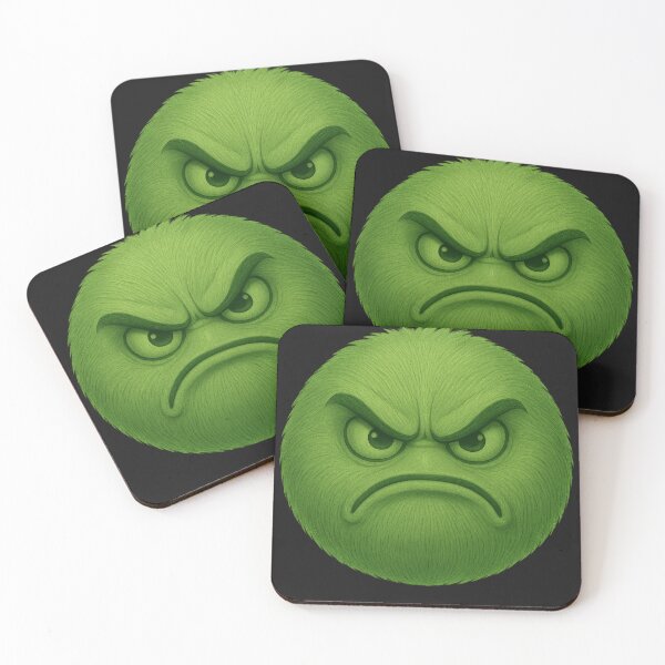 Item preview, Angry Green Emoji Face – Funny Furry Monster Expression designed and sold by ArtSpark Studio.