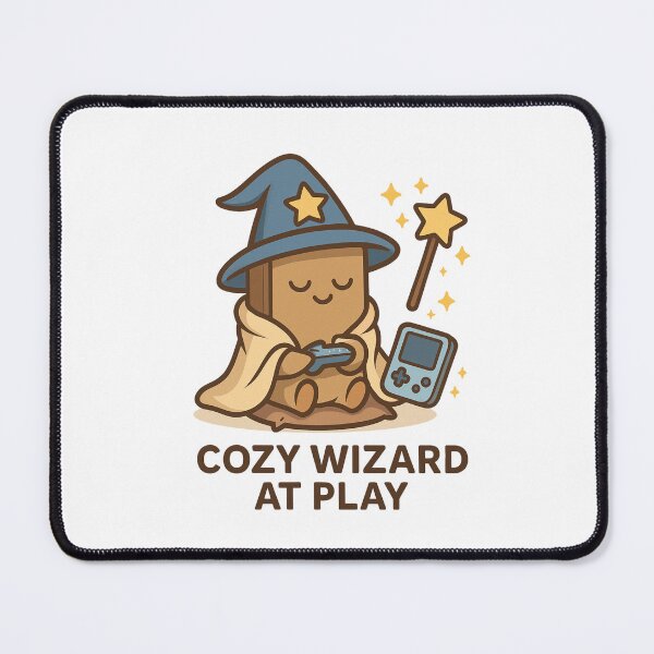 Item preview, Cozy Wizard at Play – Kawaii Spellbook Gamer designed and sold by Trend Drops Mad.