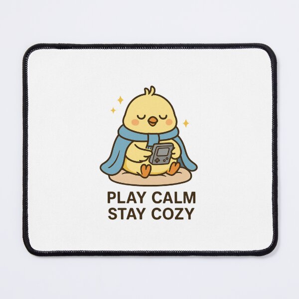 Item preview, Play Calm, Stay Cozy – Kawaii Cozy Gamer Bird designed and sold by Trend Drops Mad.
