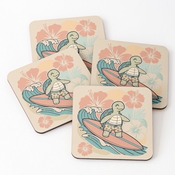 Item preview, Retro Surfing Turtle - Vintage 70s Summer Beach Vibes designed and sold by TheOneOff.