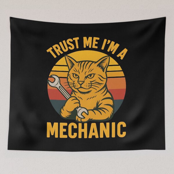 Item preview, TRUST ME I'M A MECHANIC Workshop Cat designed and sold by ZuToMi.