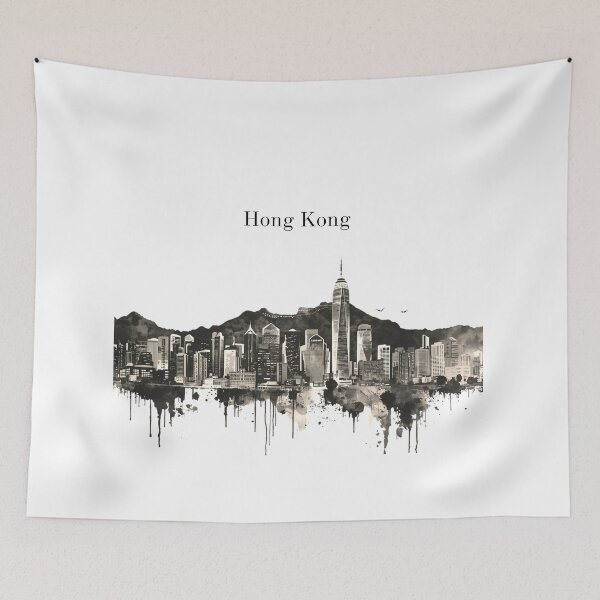 Item preview, Hong Kong Skyline Silhouette – Iconic Cityscape Art designed and sold by Milipino.