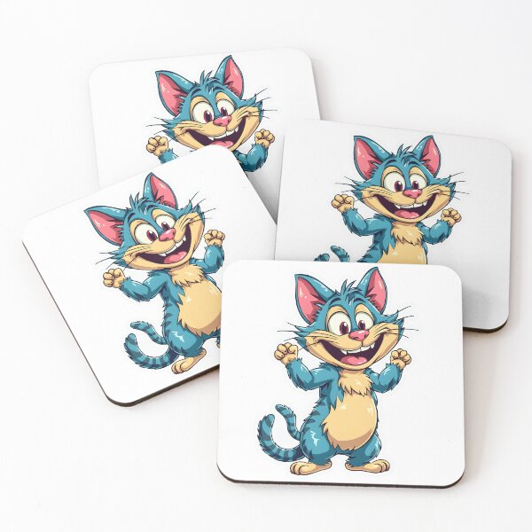 Item preview, Happy Blue Cat – Playful Cartoon Character Sticker designed and sold by SoftyDesigns.