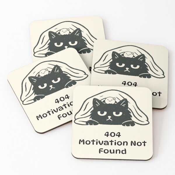 Item preview, 404 Motivation Not Found - Cat Under Blanket Meme designed and sold by Beyondthelilyco.