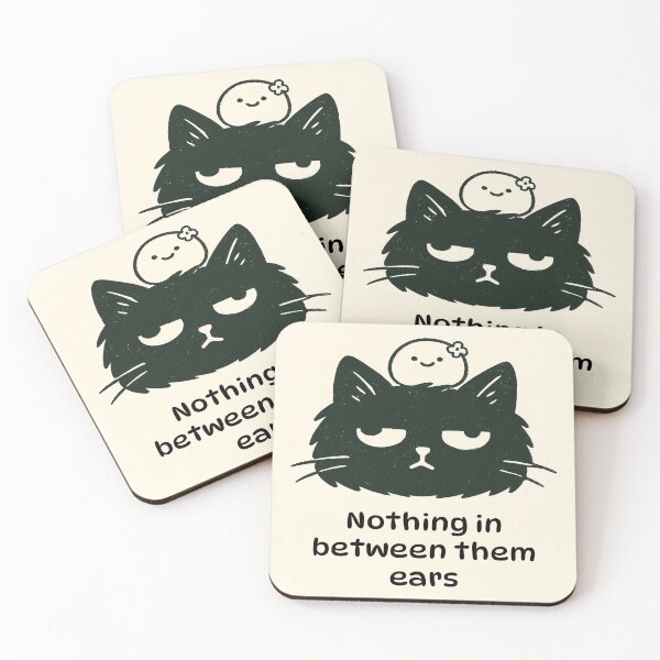 Item preview, Nothing In Between Them Ears - Blank Cat Meme designed and sold by Beyondthelilyco.
